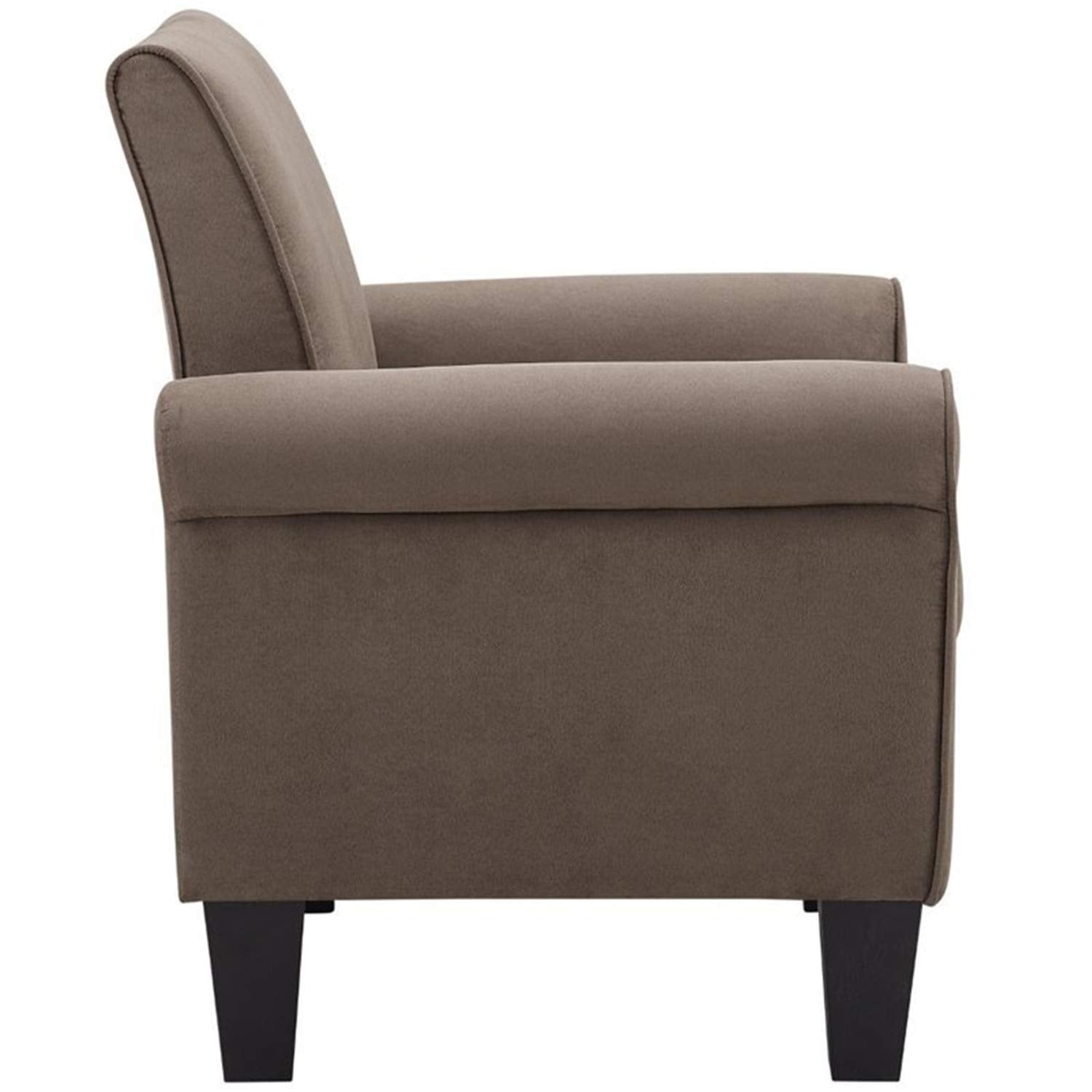 Lilola Home Angelo Light Brown Microfiber Fabric Armchair